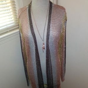 Long Metallic Kimono